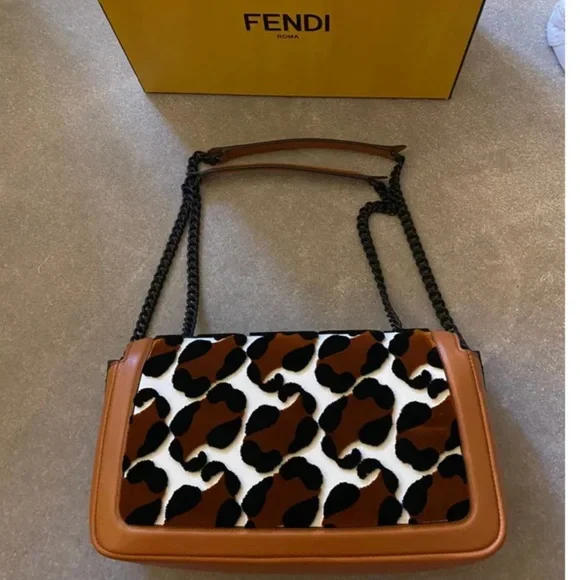 Fendi baguette tufted leopard handbag with box LIKE NEW - Picture 8 of 15